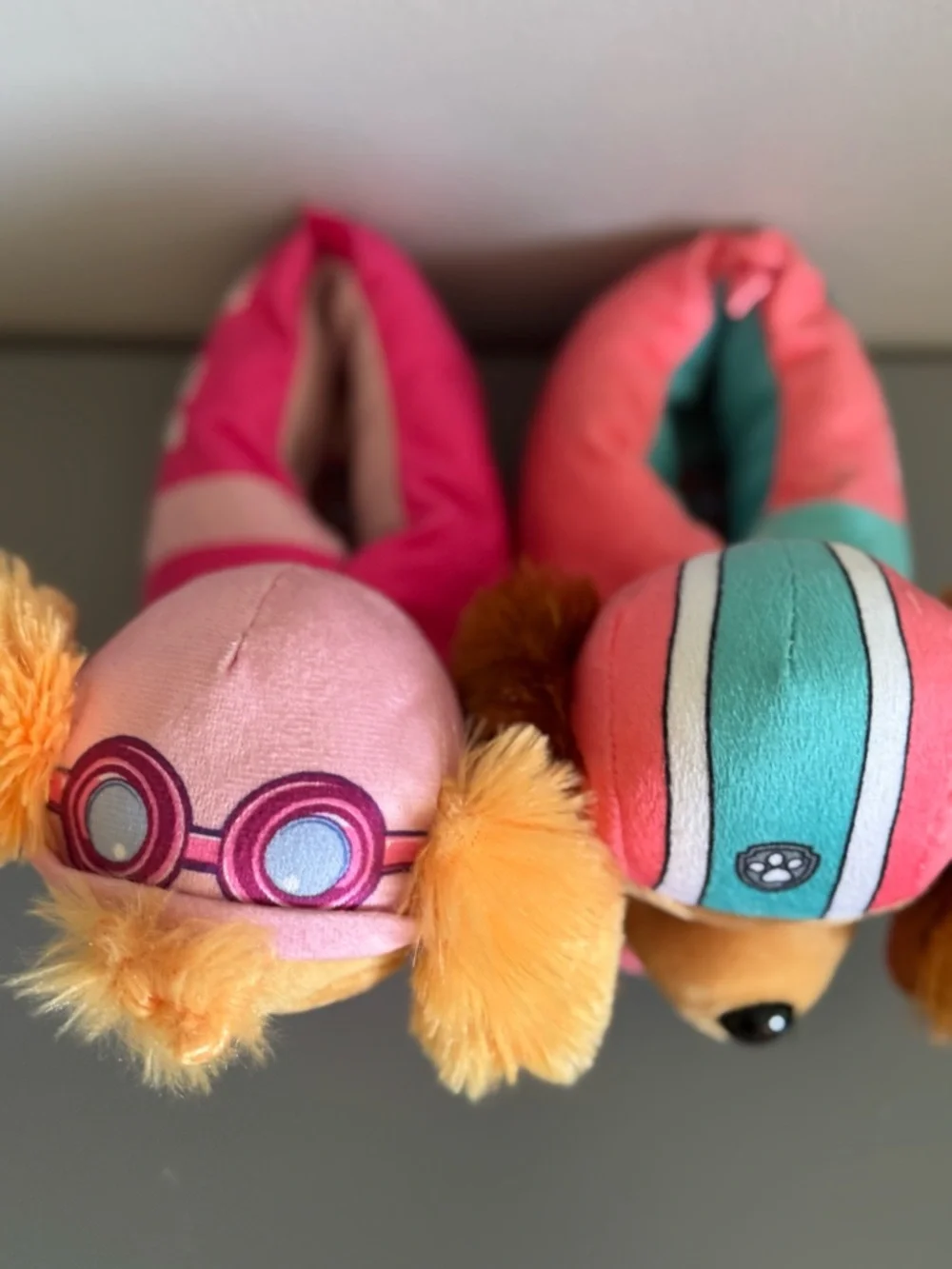 Paw Patrol Plush Kids Slippers - Pink and Turquoise